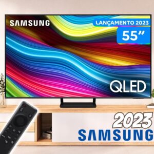 Smart TV 55” UHD QLED Samsung Processador Quantum 4K 120Hz Wi-Fi Bluetooth HDMI USB Alexa Comando de Voz – Modelo 2023