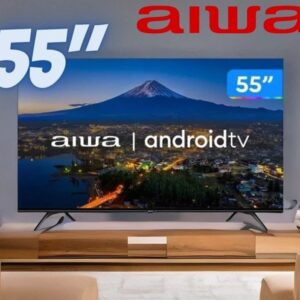 Smart TV 55” 4K Ultra HD D-LED Aiwa IPS Android Wi-Fi Bluetooth 4 HDMI 2 USB Google Assistente Comando de Voz