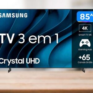 Smart TV 85″ Samsung 3 em 1 UHD Processador Crystal 4K...